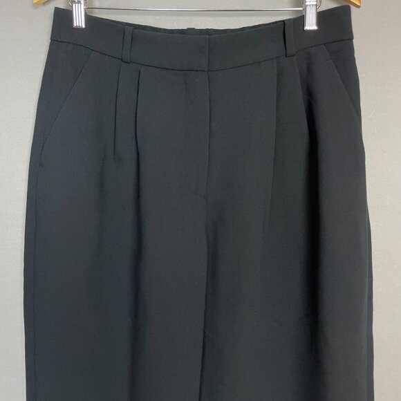 Abercrombie & Fitch Sloane Tailored Pants Wide Leg Black Size 31 12 Short Slacks - Picture 9 of 16